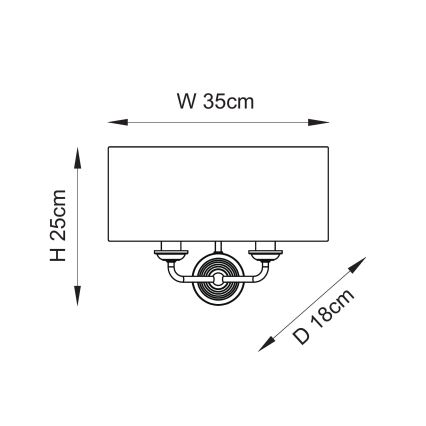 Endon 110726 - Zidna svetiljka HIGHCLERE 2xE14/40W/230V bež/mesing