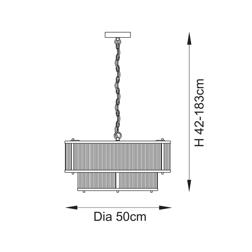 Endon 110944 - Luster na lancu RIDGETON 5xE14/6W/230V mesing