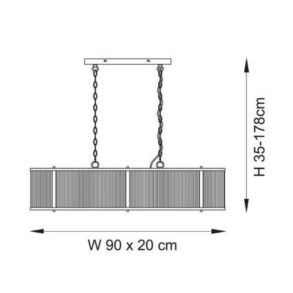 Endon 110945 - Luster na lancu RIDGETON 4xE14/6W/230V mesing/prozirno