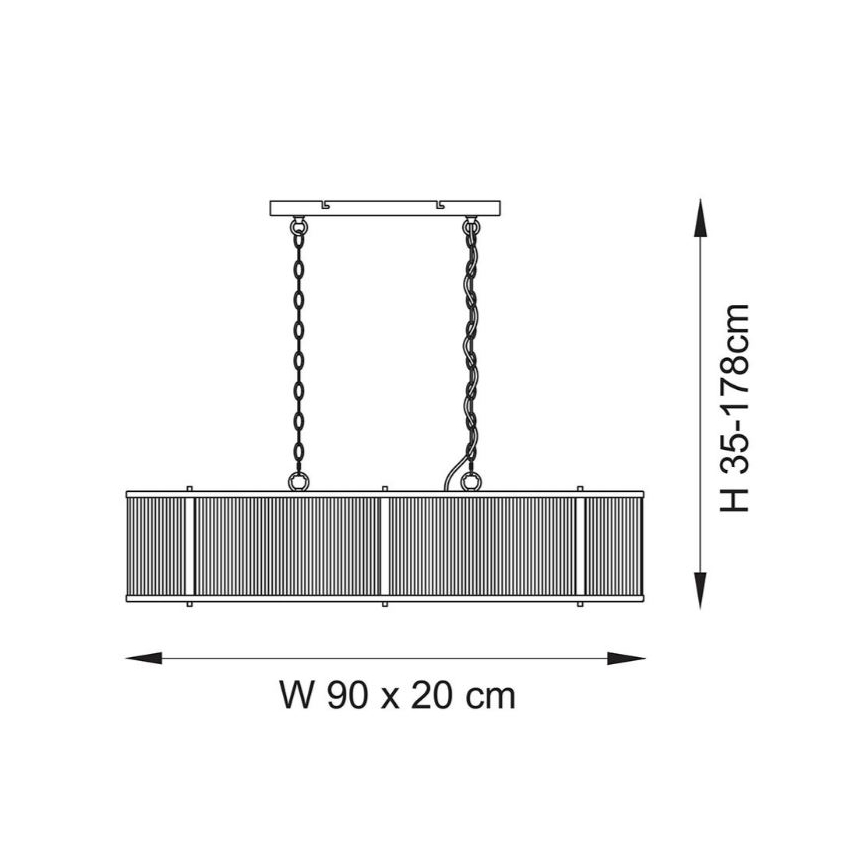 Endon 110945 - Luster na lancu RIDGETON 4xE14/6W/230V mesing/prozirno