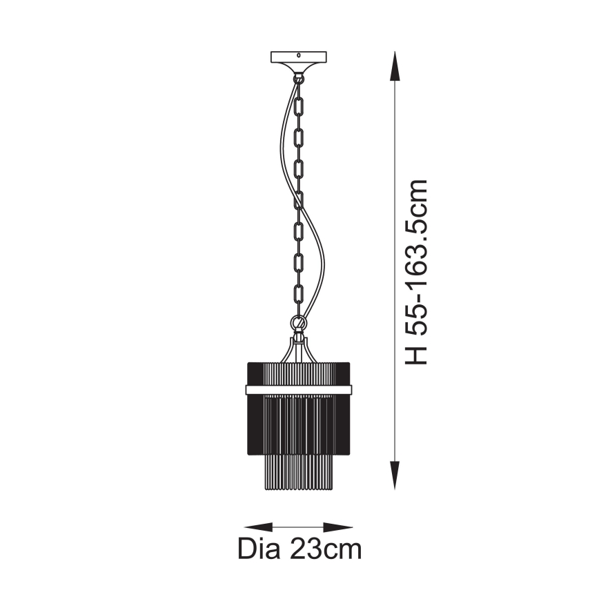 Endon 112572 - Luster na lancu MARIETTA 1xE27/10W/230V mesing/proziran