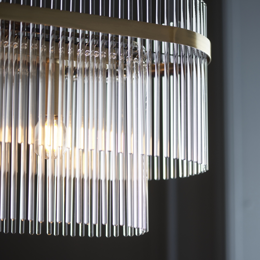 Endon 112573 - Luster na lancu MARIETTA 4xE14/6W/230V mesing/prozirno