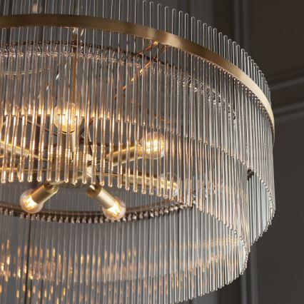 Endon 112574 - Luster na lancu MARIETTA GRAND 7xE14/7W/230V mesing/prozirno