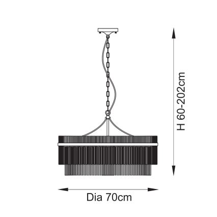 Endon 112574 - Luster na lancu MARIETTA GRAND 7xE14/7W/230V mesing/prozirno