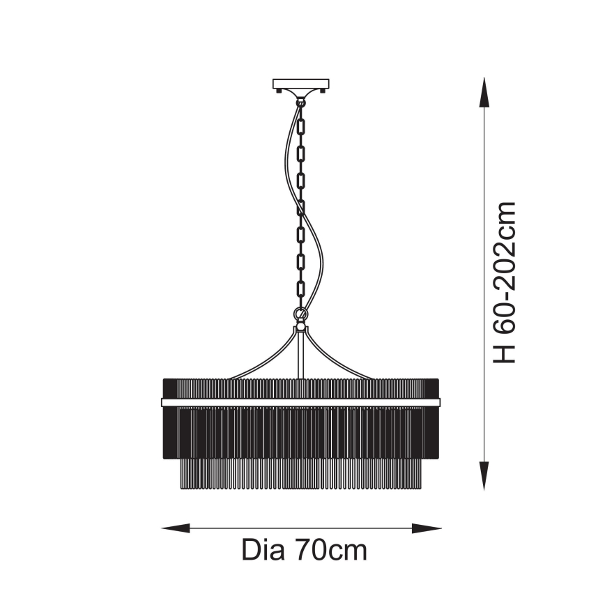 Endon 112574 - Luster na lancu MARIETTA GRAND 7xE14/7W/230V mesing/prozirno