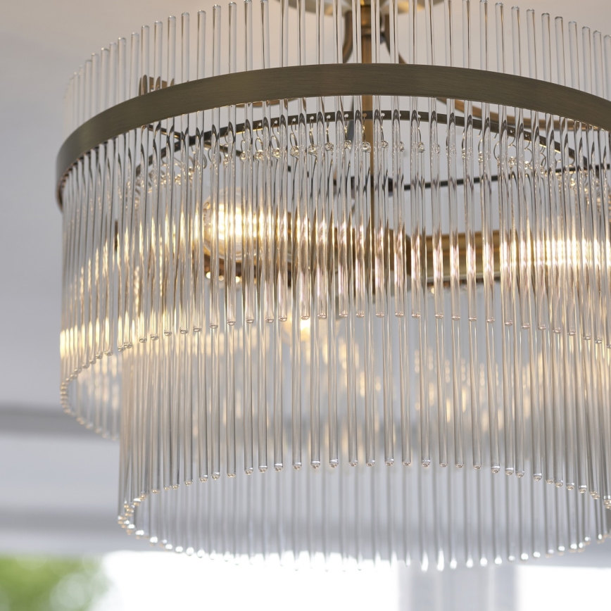 Endon 112575 - Nadgradni luster MARIETTA 3xE14/7W/230V mesing/prozirna