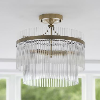 Endon 112575 - Nadgradni luster MARIETTA 3xE14/7W/230V mesing/prozirno