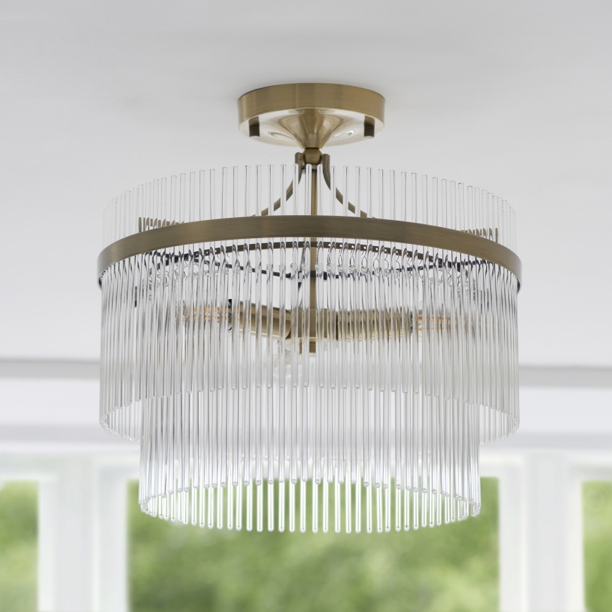 Endon 112575 - Nadgradni luster MARIETTA 3xE14/7W/230V mesing/prozirno