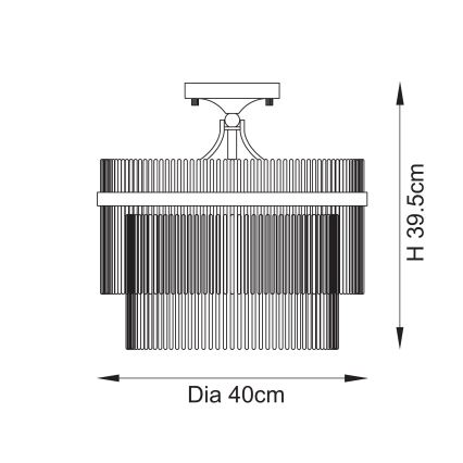 Endon 112575 - Nadgradni luster MARIETTA 3xE14/7W/230V mesing/prozirno
