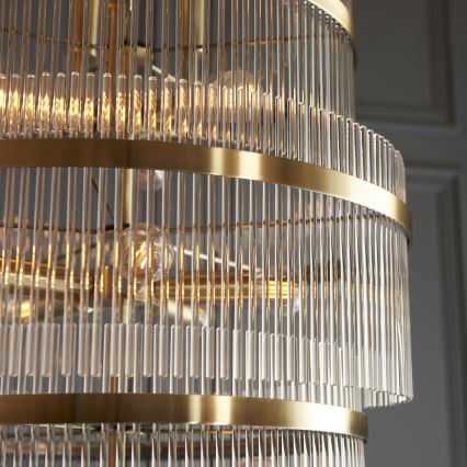 Endon 112793 - Luster na lancu MARIETTA GRAND 21xE14/6W/230V mesing/prozirno