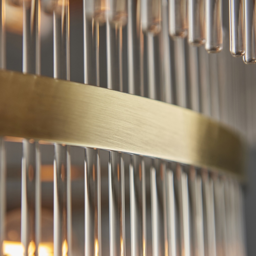 Endon 112793 - Luster na lancu MARIETTA GRAND 21xE14/6W/230V mesing/prozirno