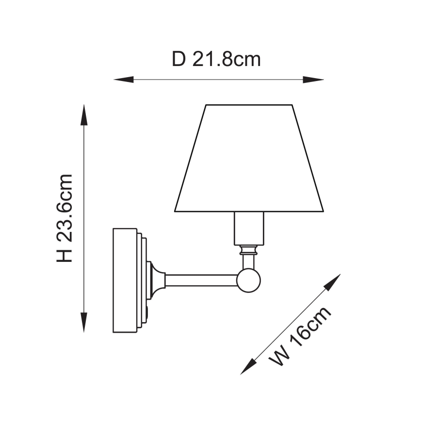 Endon 114827 - LED Prigušiva punjiva zidna lampa BURLEY LED/1,5W/5V mesing/plava