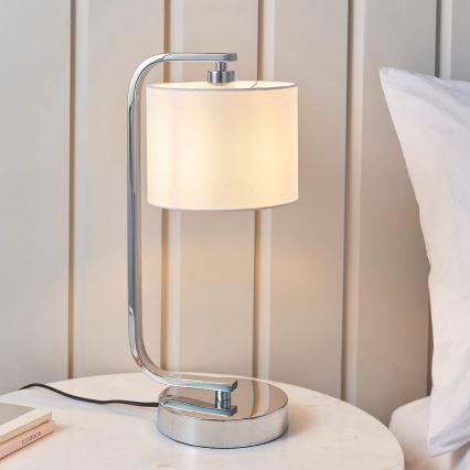Endon 57917 - Prigušiva stona lampa CANNING 1xE14/40W/230V sjajni hrom/bela