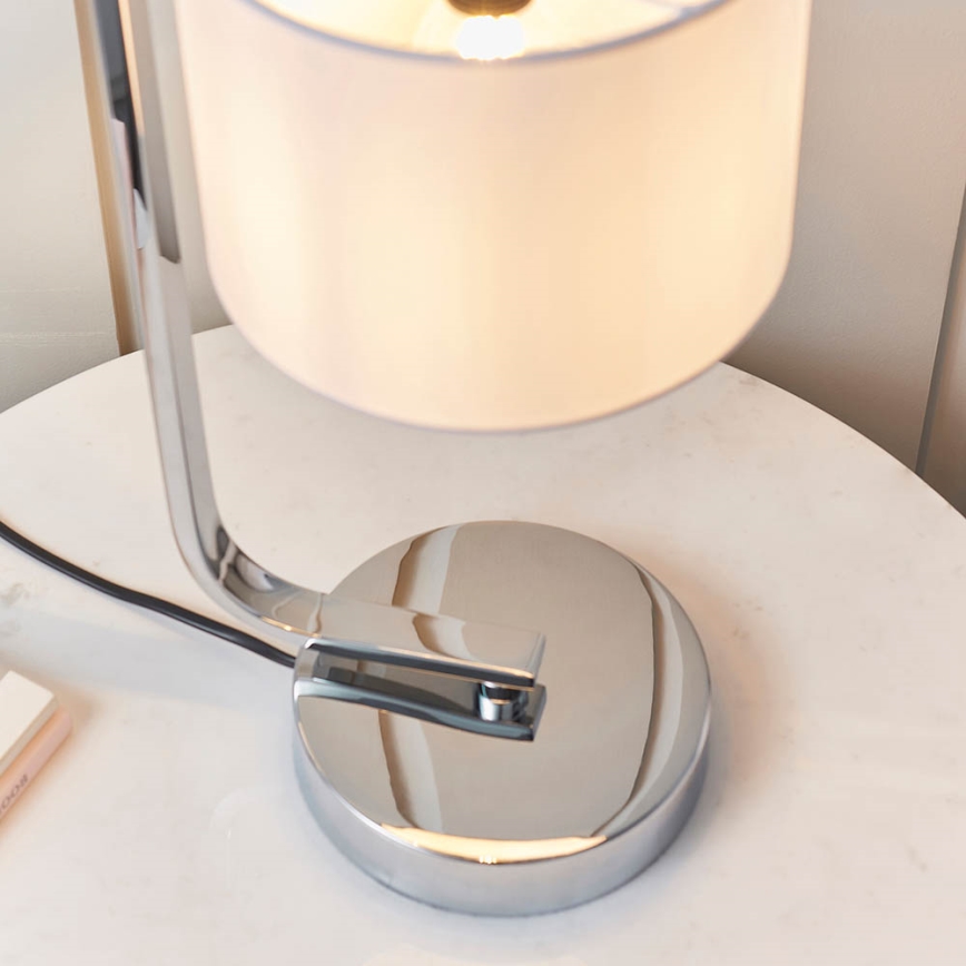 Endon 57917 - Prigušiva stona lampa CANNING 1xE14/40W/230V sjajni hrom/bela