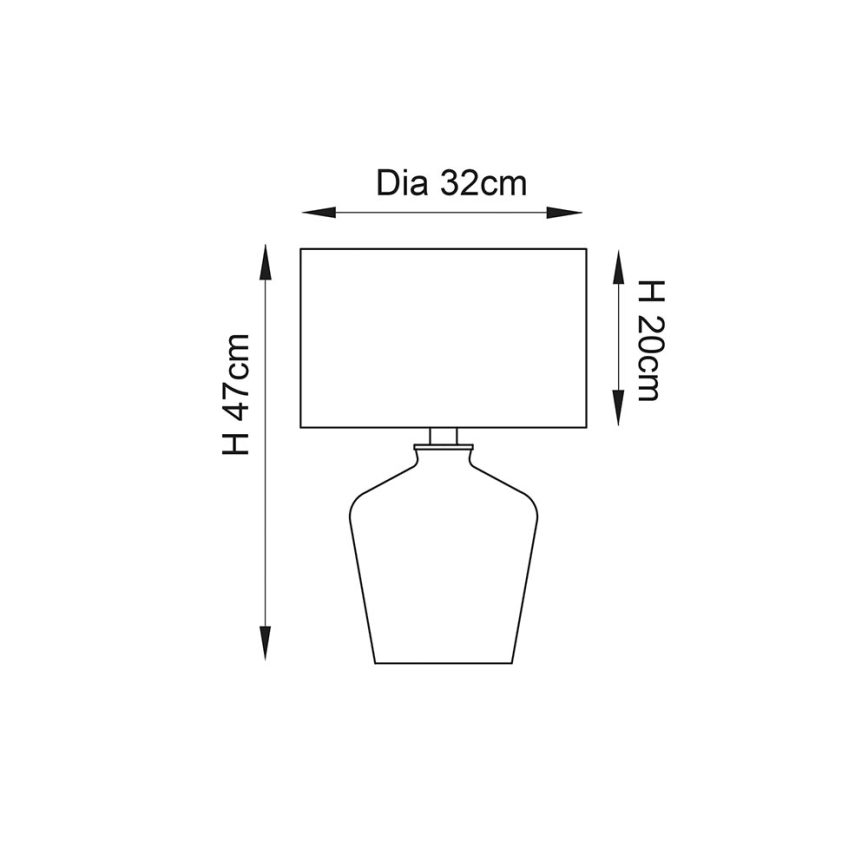 Endon 61149 - Stona lampa WALDORF 1xE27/10W/230V bakrena/crno