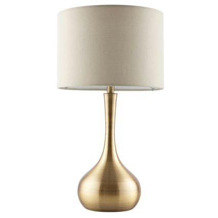 Endon 61191 - Prigušiva stona lampa PICCADILLY 1xE14/40W/230V mesing/bež