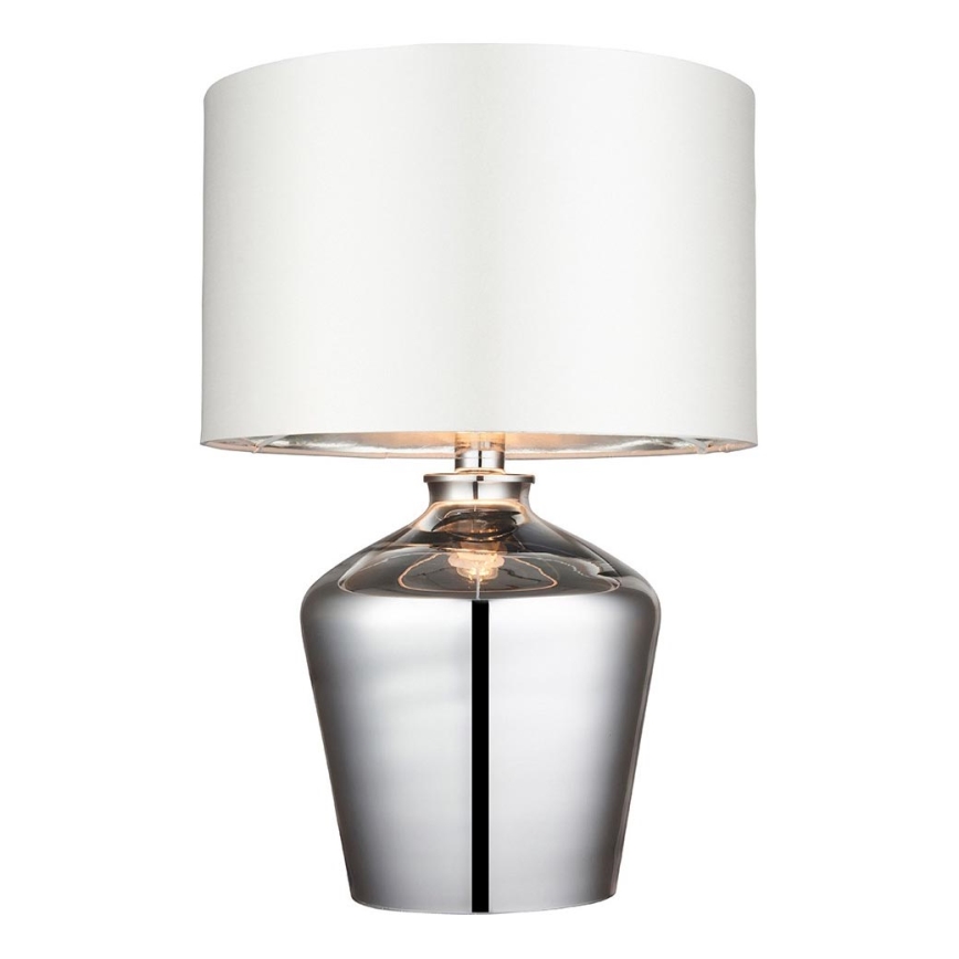 Endon 61198 - Stona lampa WALDORF 1xE27/10W/230V sjajni krom/bela