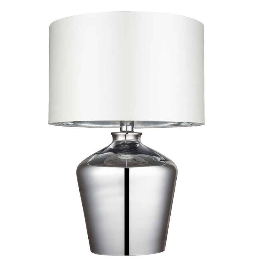 Endon 61198 - Stona lampa WALDORF 1xE27/10W/230V sjajni krom/bela