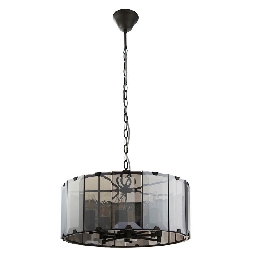 Endon 61294 - Luster na lancu CLOONEY 8xE14/40W/230V crno/dimno