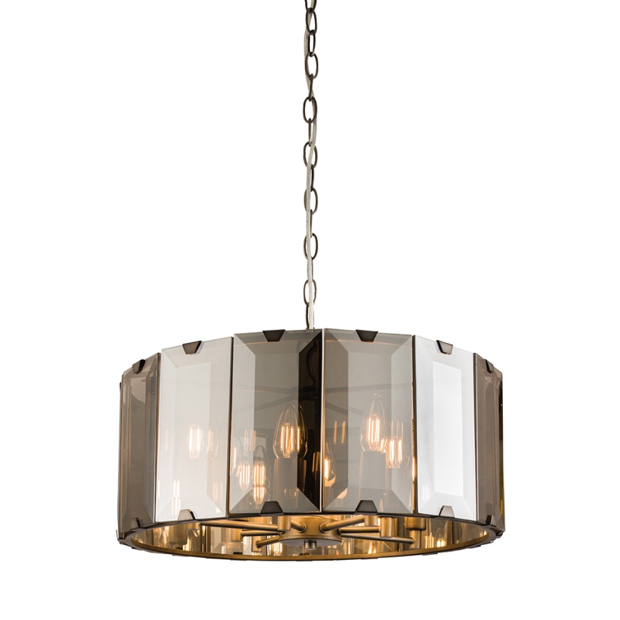 Endon 61294 - Luster na lancu CLOONEY 8xE14/40W/230V crno/dimno