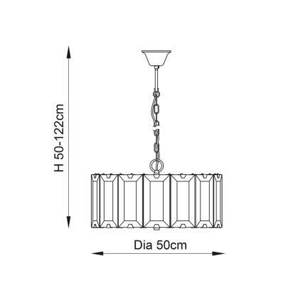 Endon 61294 - Luster na lancu CLOONEY 8xE14/40W/230V crno/dimno