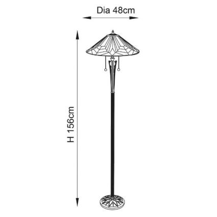 Endon 63934 - Stojeća lampa ASTORIA, 2x E27/60W/230V, prečnik 48 cm
