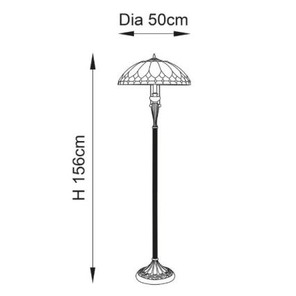 Endon 63972 - Podna lampa BROOKLYN 2xE27/60W/230V prečnik 50 cm