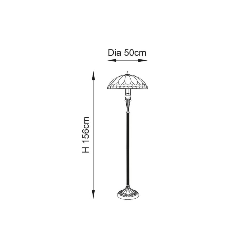 Endon 63972 - Podna lampa BROOKLYN 2xE27/60W/230V prečnik 50 cm
