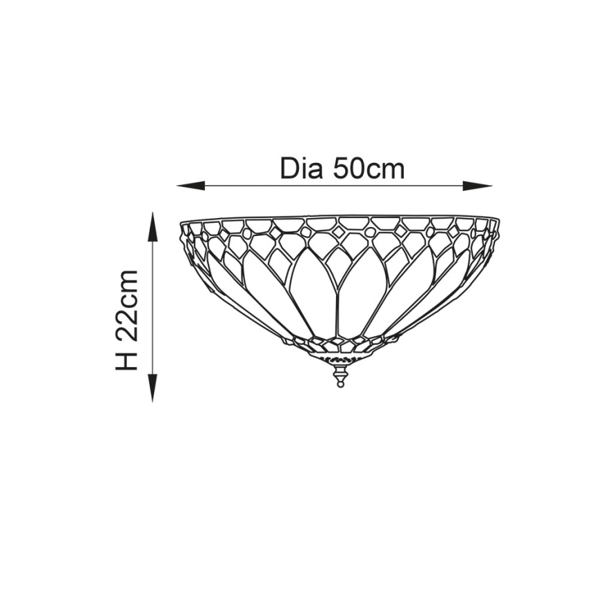 Endon 63973 - Plafonjera BROOKLYN 2xE14/60W/230V pr. 50 cm