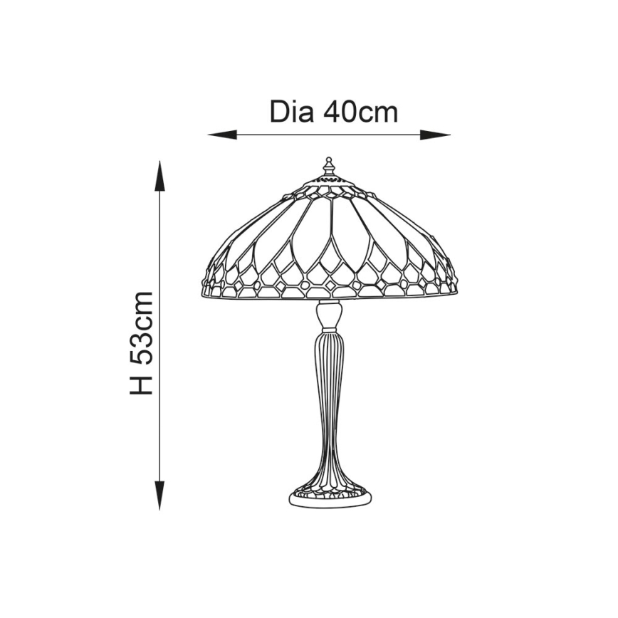 Endon 63982 - Stona lampa BROOKLYN 1xE27/60W/230V, prečnik 40 cm