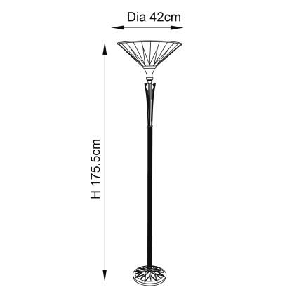 Endon 64042 - Podna lampa DARK STAR 1xE27/60W/230V, prečnik 42 cm