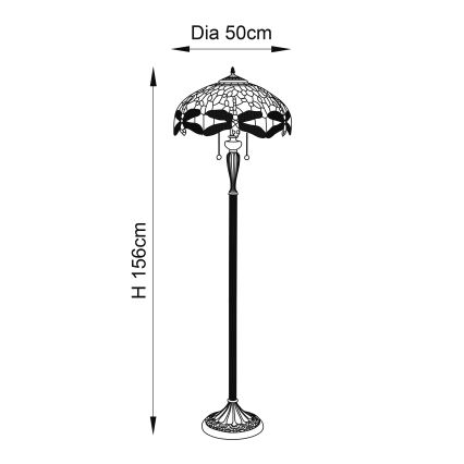 Endon 64069 - Podna lampa DRAGONFLY 2xE27/60W/230V prečnik 50 cm