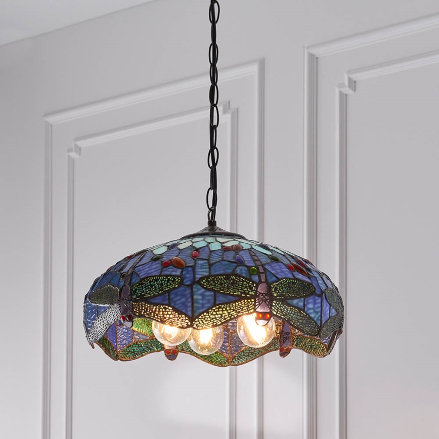 Endon 64080 - Viseći luster na lancu DRAGONFLY 3xE27/60W/230V, prečnik 41 cm