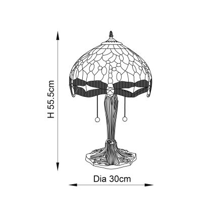 Endon 64086 - Stona lampa DRAGONFLY 2xE27/60W/230V prečnik 30 cm