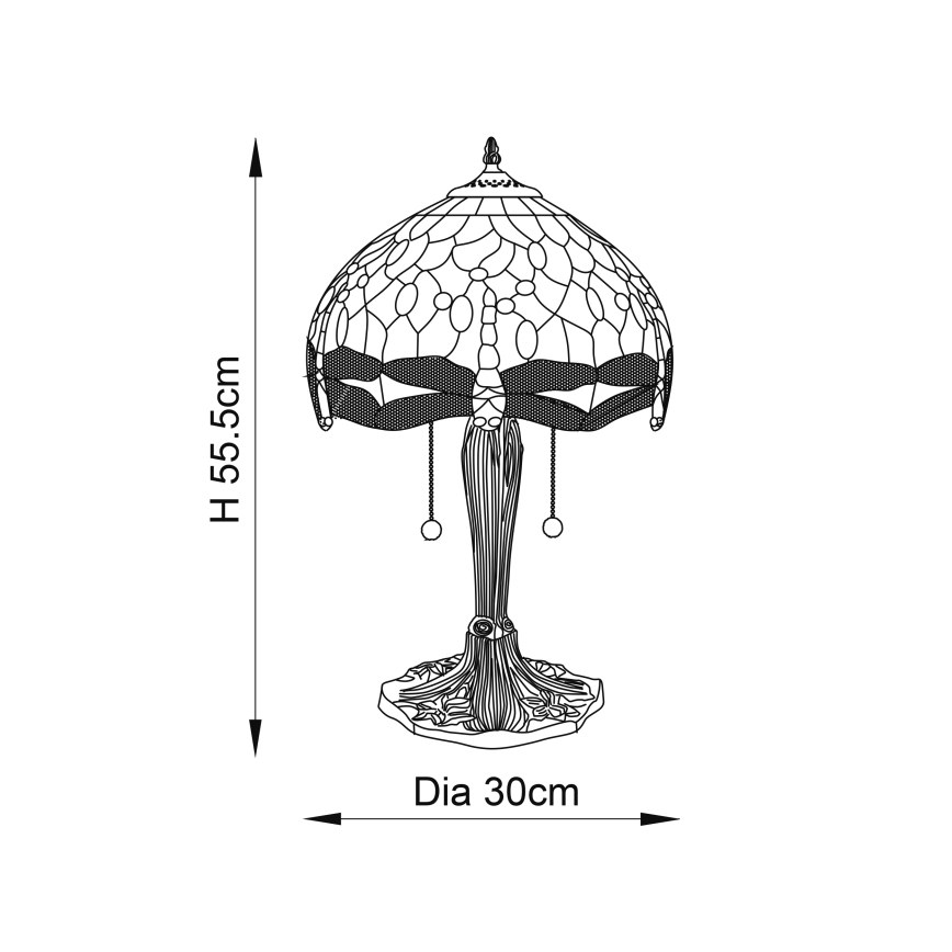 Endon 64086 - Stona lampa DRAGONFLY 2xE27/60W/230V prečnik 30 cm