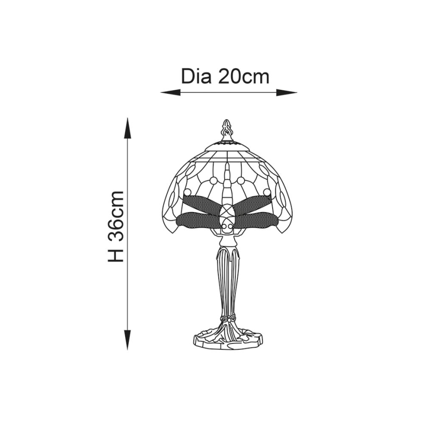 Endon 64088 - Stona lampa DRAGONFLY 1xE14/40W/230V pr. 20 cm