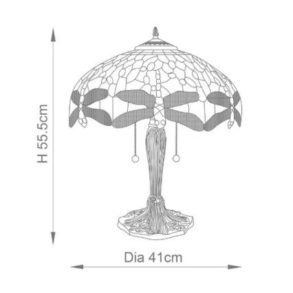 Endon 64089 - Stona lampa DRAGONFLY 2xE27/60W/230V prečnik 41 cm