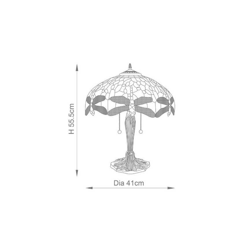 Endon 64089 - Stona lampa DRAGONFLY 2xE27/60W/230V prečnik 41 cm