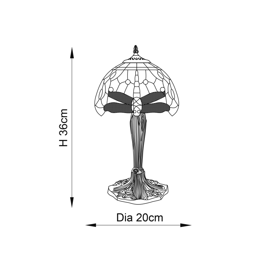 Endon 64091 - Stona lampa DRAGONFLY 1xE14/40W/230V pr. 20 cm