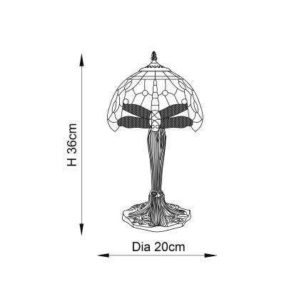 Endon 64091 - Stona lampa DRAGONFLY 1xE14/40W/230V, prečnik 20 cm