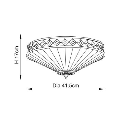 Endon 64145 - Plafonjera FARGO 2xE27/60W/230V pr. 41,5 cm