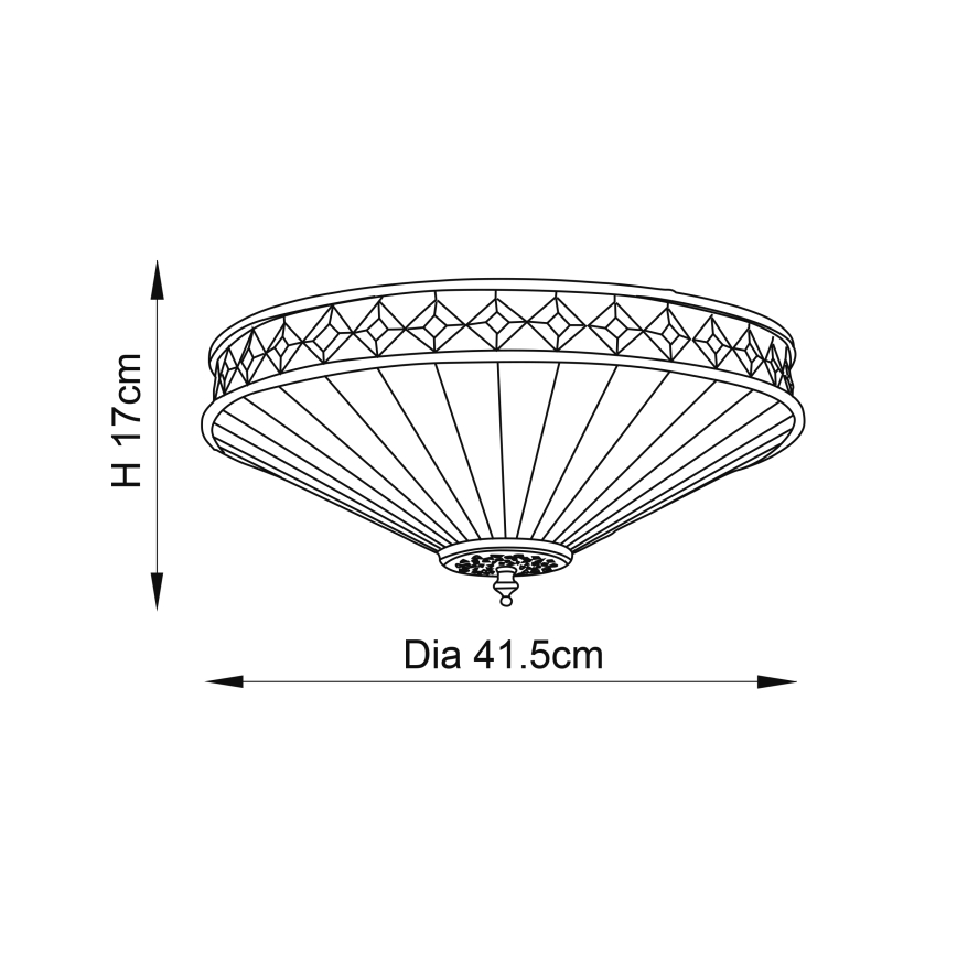 Endon 64145 - Plafonjera FARGO 2xE27/60W/230V pr. 41,5 cm