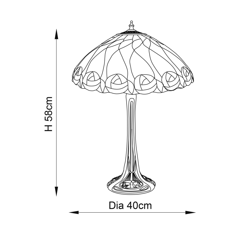 Endon 64177 - Stona lampa HUTCHINSON 1xE27/60W/230V pr. 40 cm