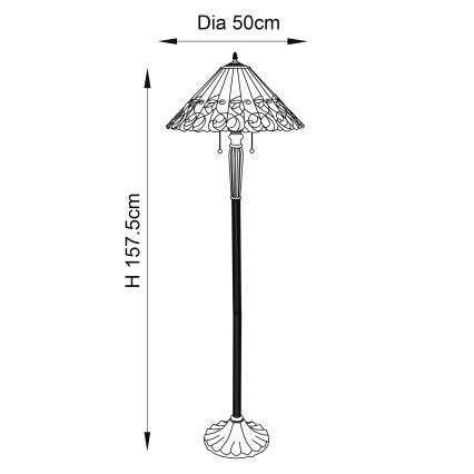 Endon 64192 - Podna lampa JAMELIA 2xE27/60W/230V, prečnik 50 cm