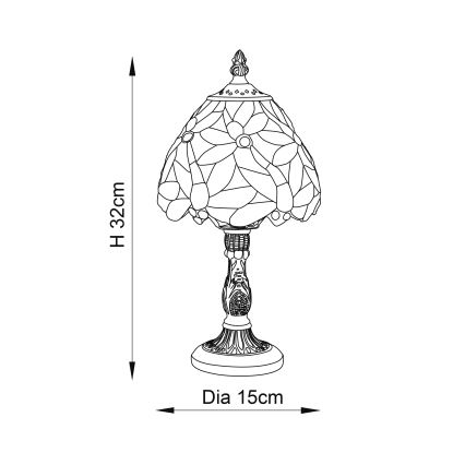 Endon 64246 - Stona lampa LORETTE 1xE14/40W/230V pr. 15 cm