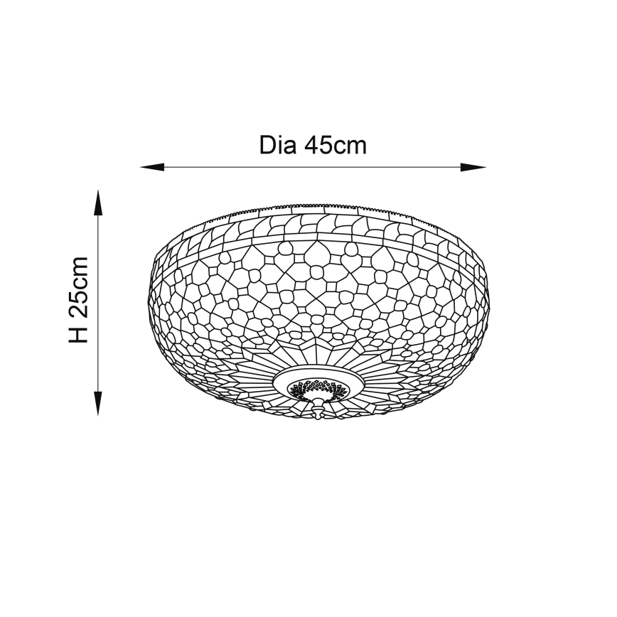 Endon 64276 - Plafonska svetiljka MILLE FEUX 2xE27/60W/230V Ø 45 cm
