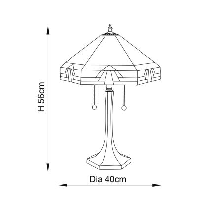 Endon 64286 - Stona lampa NEVADA 2xE27/60W/230V pr. 40 cm