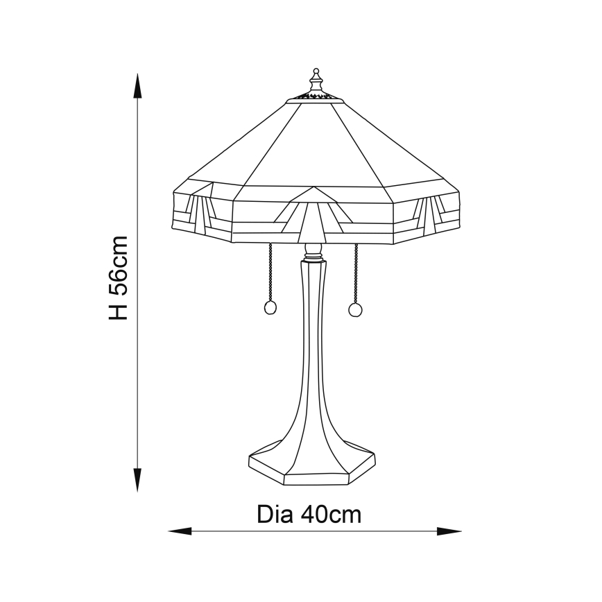 Endon 64286 - Stona lampa NEVADA 2xE27/60W/230V pr. 40 cm