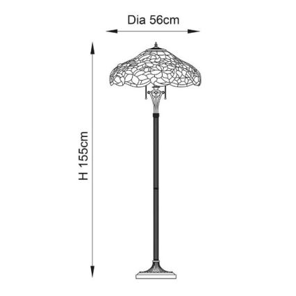Endon 64323 - Podna lampa SULLIVAN 2xE27/60W/230V prečnik 56 cm