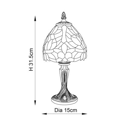 Endon 64331 - Stona lampa SYLVETTE 1xE14/40W/230V pr. 15 cm